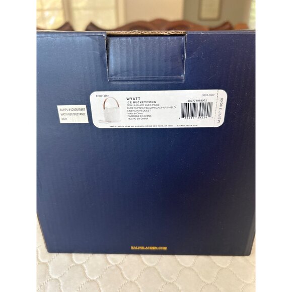 Ralph Lauren Wyatt Porcelain Ice Bucket Replacement-Missing Handle and Tongs - Picture 5 of 8